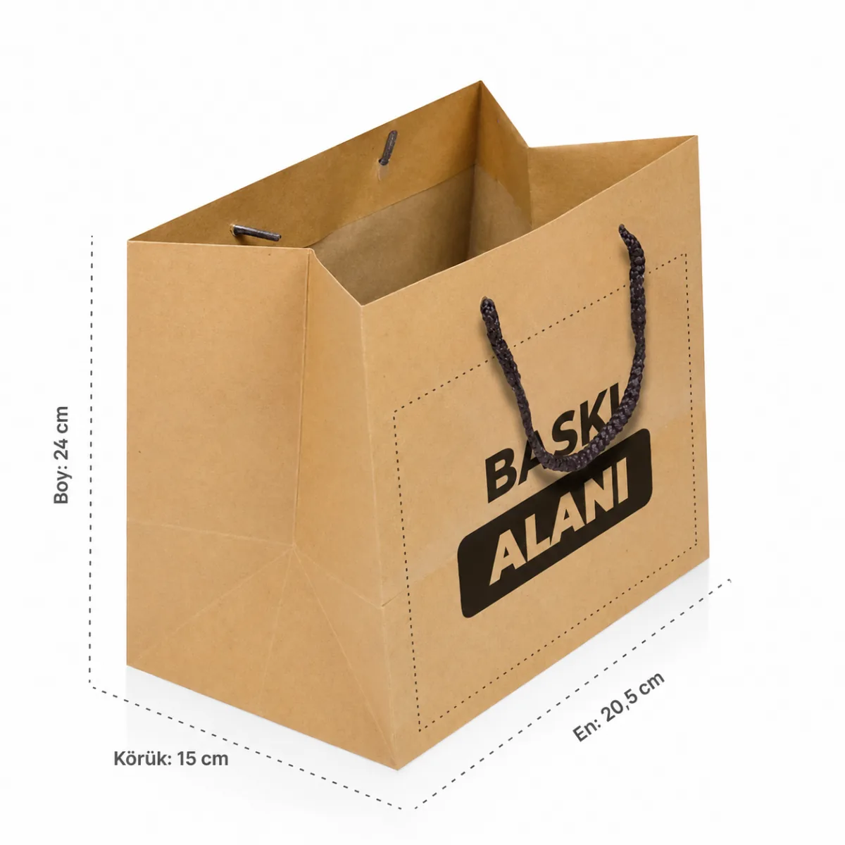 İp Saplı Kraft Çanta Baskılı